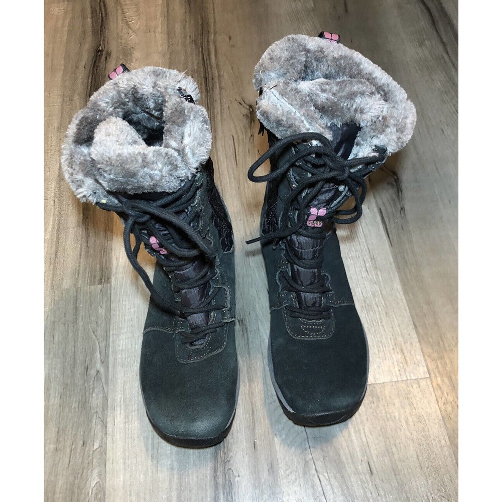 Merrell Winter Boots Black Suede Performance Womens Size 6.5